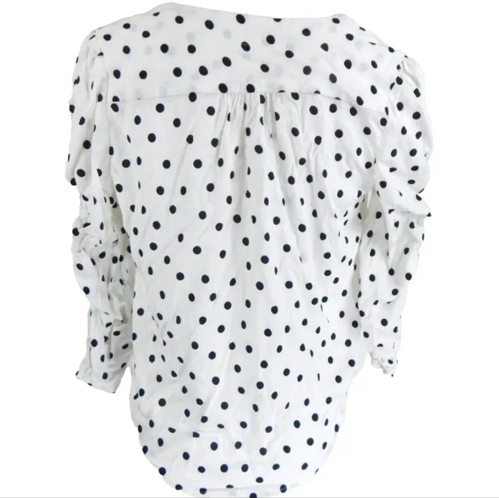 Maeve Anthropologie Jourdain Polka Dot Puff Sleeve Blouse